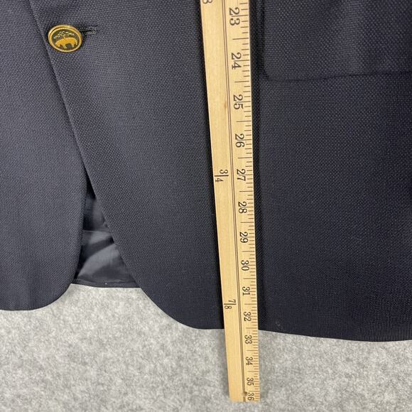 Brooks Brothers Loro Piana Golden Fleece Blazer Mens 44R Blue Gold Button 130s - Picture 9 of 16